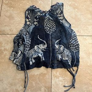 FREE PEOPLE sheer elephant halter top size XS